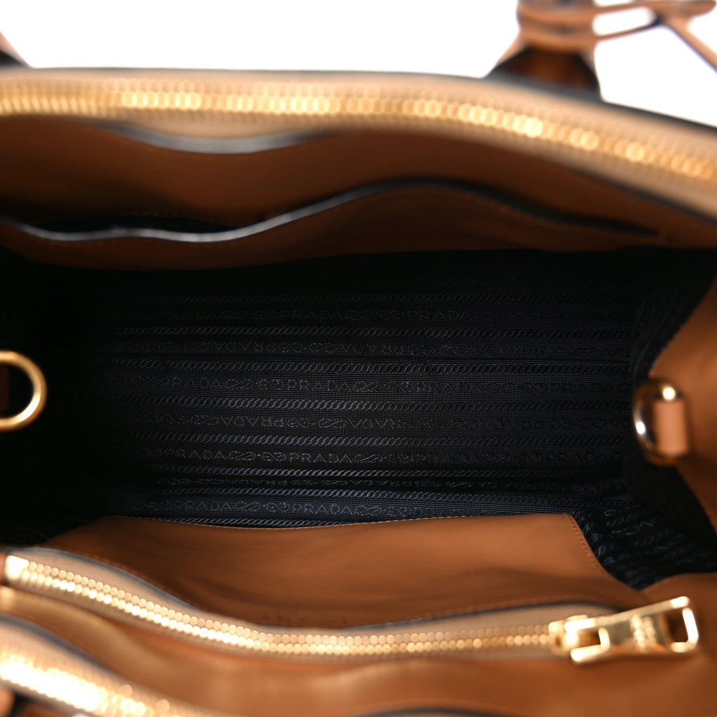 Prada Saffiano City Calf Medium Esplanade Tote Caramel