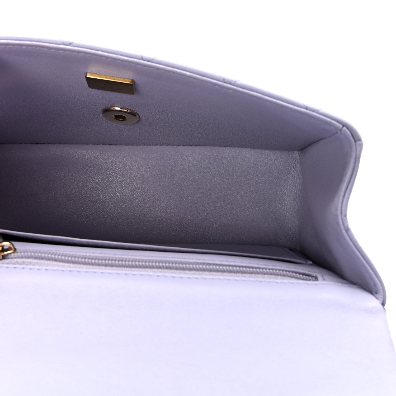 Chanel Lambskin Quilted Mini Top Handle Rectangular Flap Light Purple