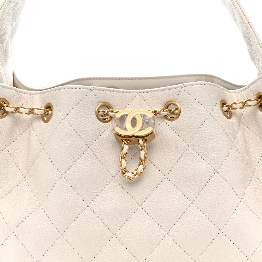 Chanel Caviar Quilted Small Chanel 25 Handbag White