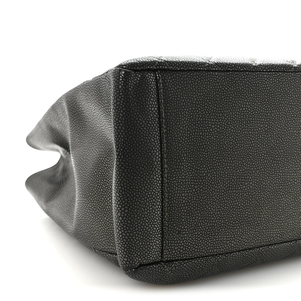 Chanel Caviar Quilted Grand Shopping Tote GST Dark Silver