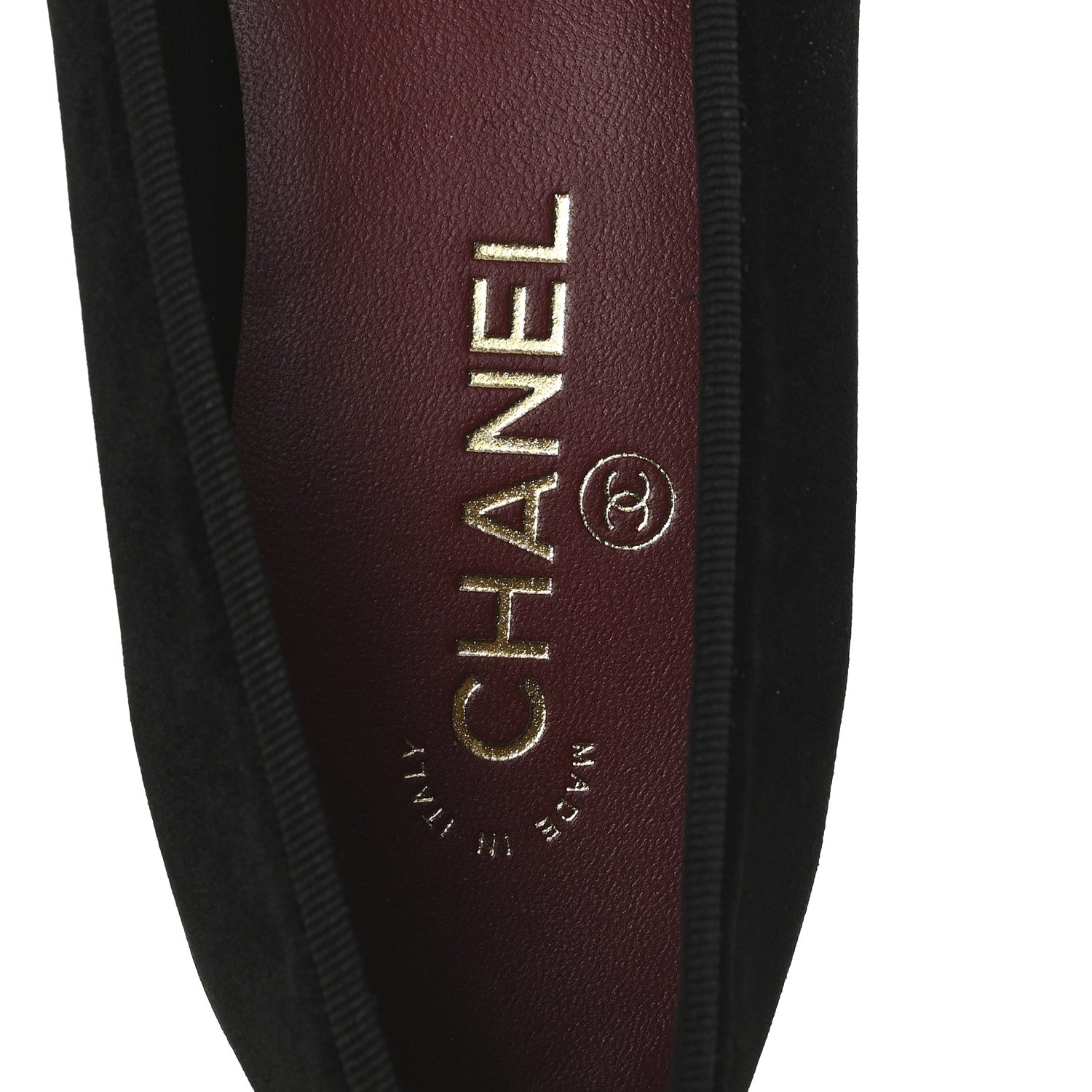 Chanel Suede Cap Toe CC Ballerina Flats 41 Black