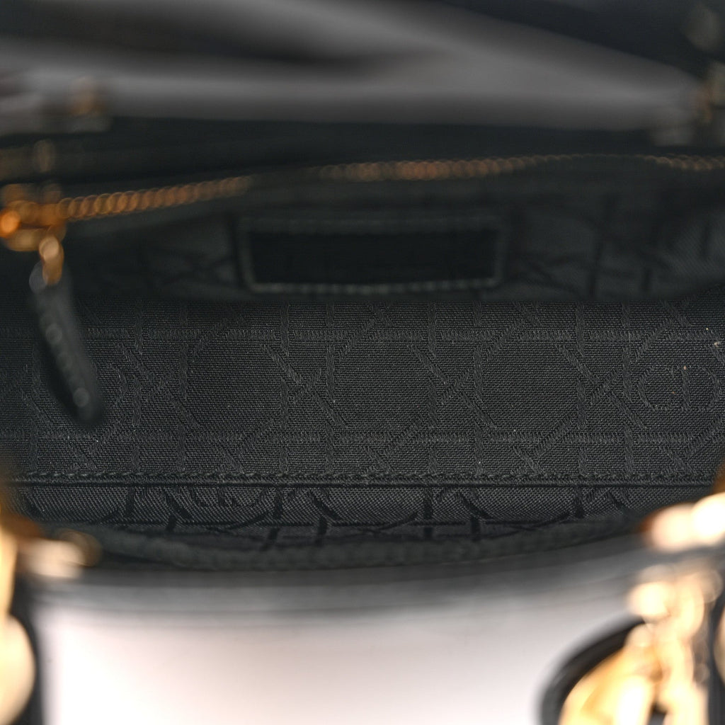 Christian Dior Patent Cannage Mini Lady Dior Black
