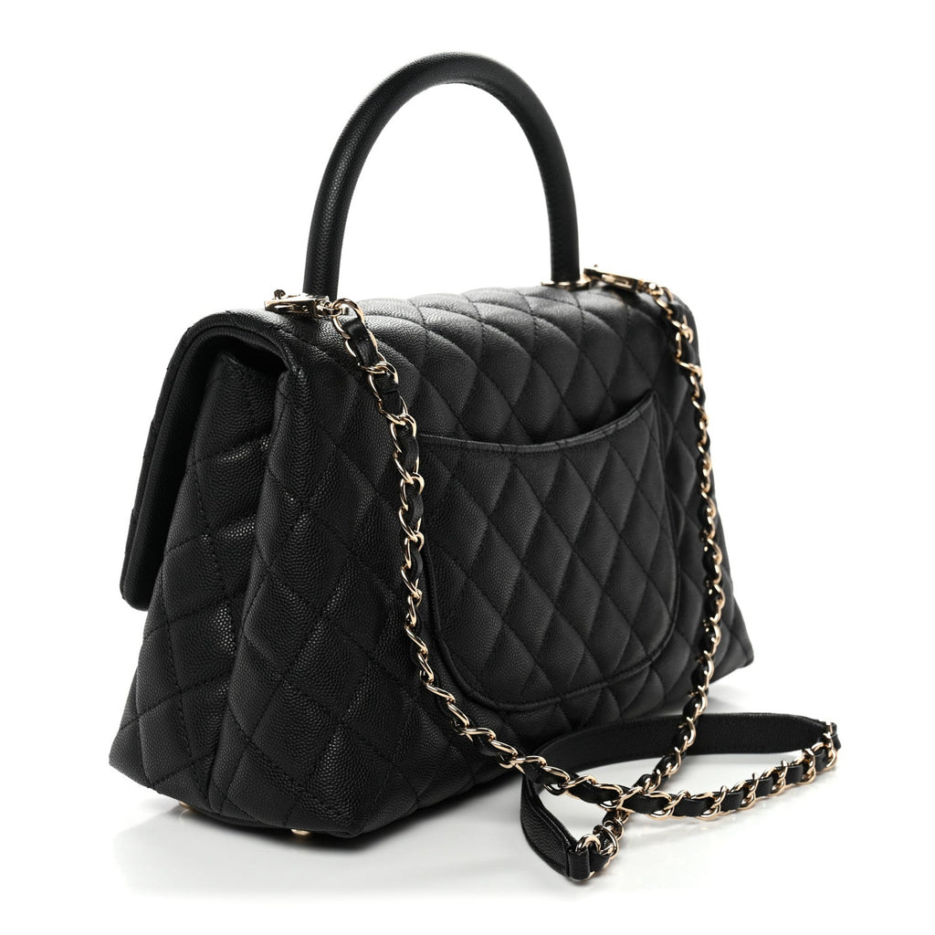 Chanel Caviar Quilted Small Coco Handle Flap Black