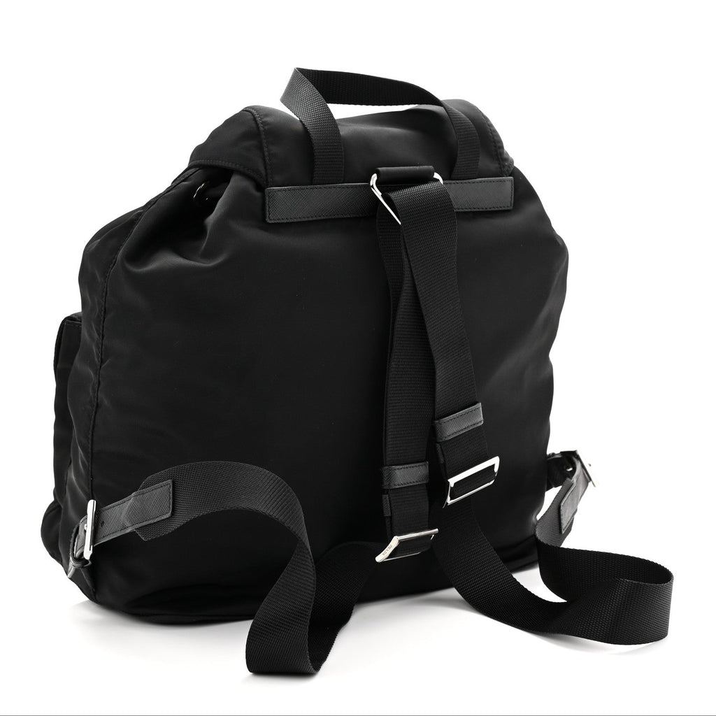 Prada Tessuto Nylon Saffiano Medium Backpack Black