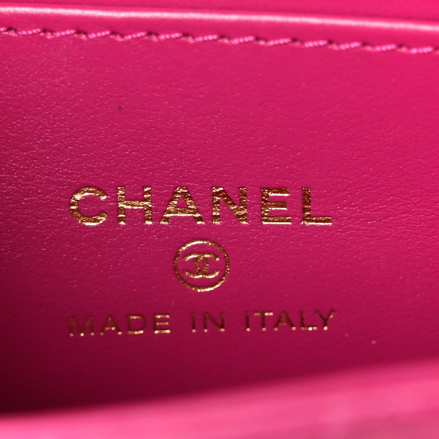 Chanel Shiny Aged Calfskin Quilted Mini Nano Kelly Shopper Dark Pink