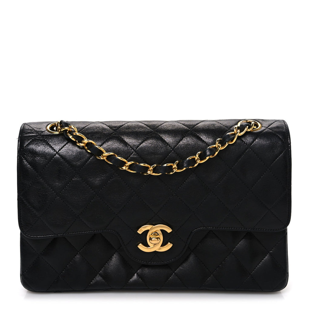 Chanel Lambskin Quilted Small Double Flap Black