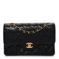 Chanel Lambskin Quilted Small Double Flap Black