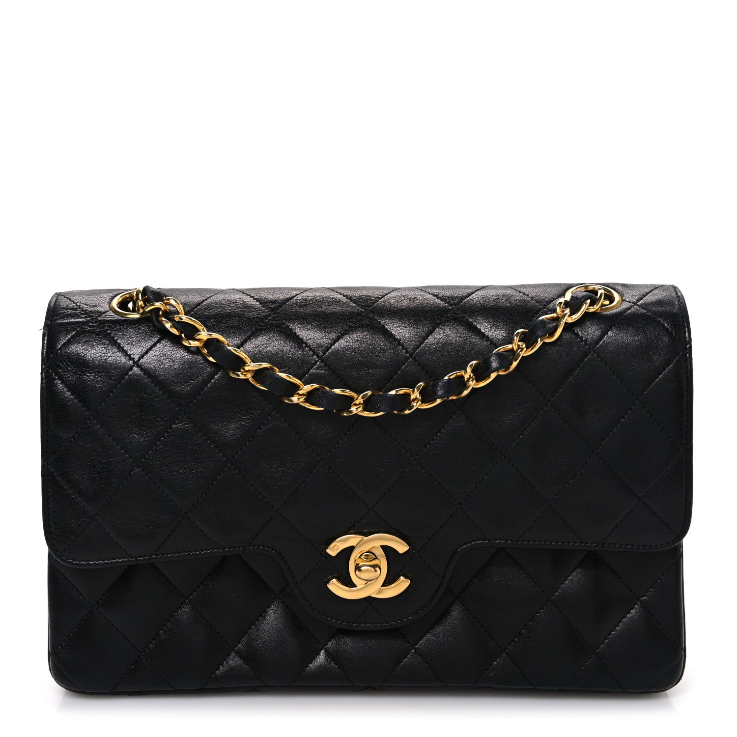 Chanel Lambskin Quilted Small Double Flap Black