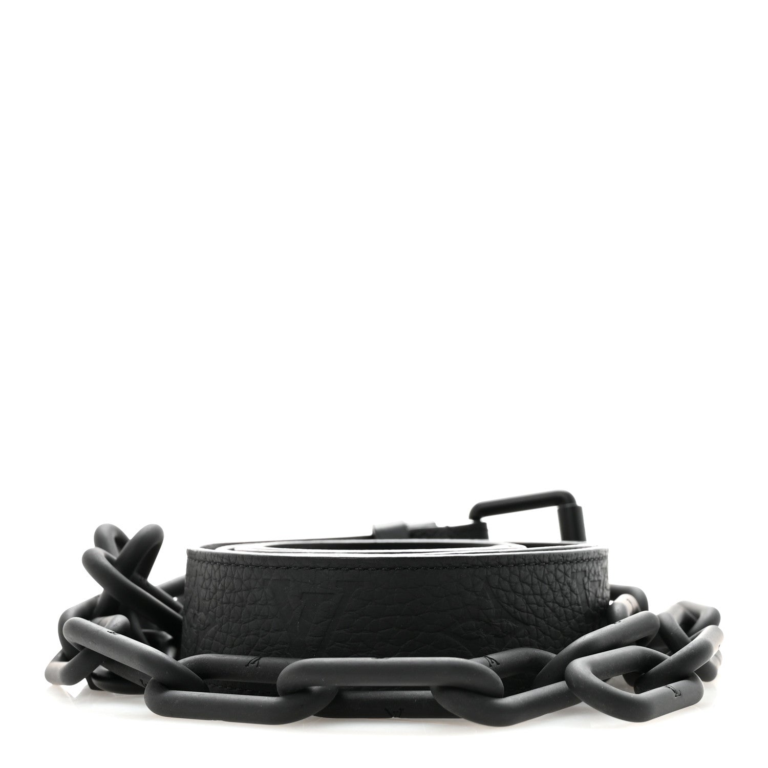 Louis Vuitton Taurillon Monogram Signature 35 MM Chain Belt 100 40  Black