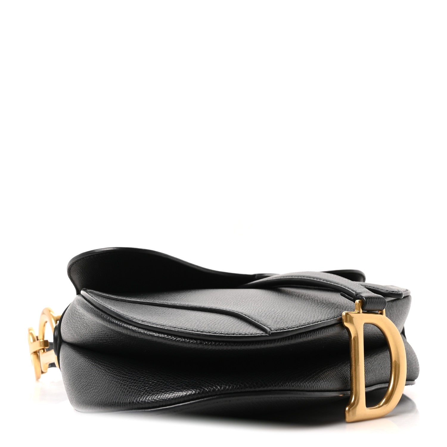 Christian Dior Grained Calfskin Saddle Bag Black