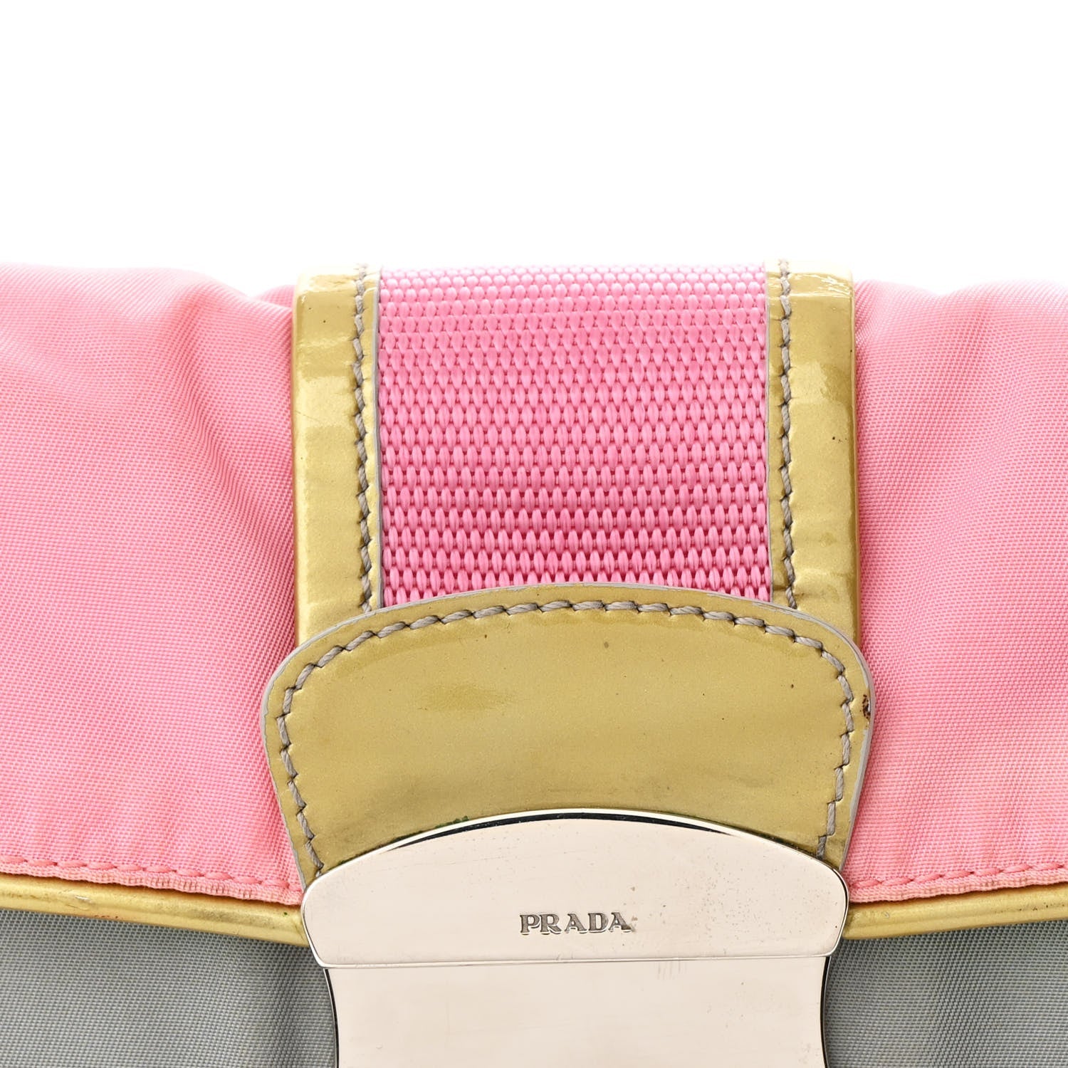 Prada Nylon Vernice Belt Bag Pink Gray