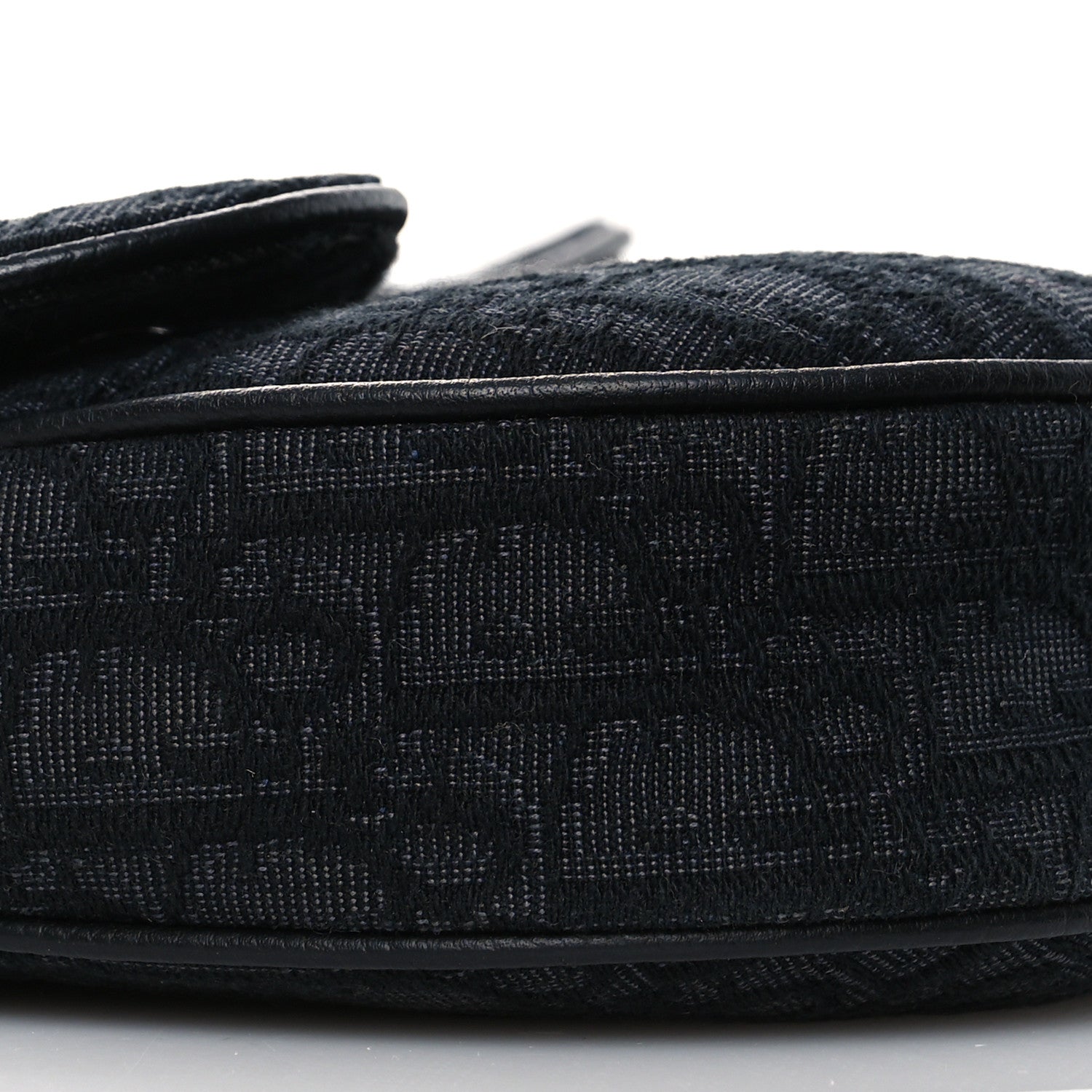 Christian Dior Oblique Mens Saddle Bag Black Blue