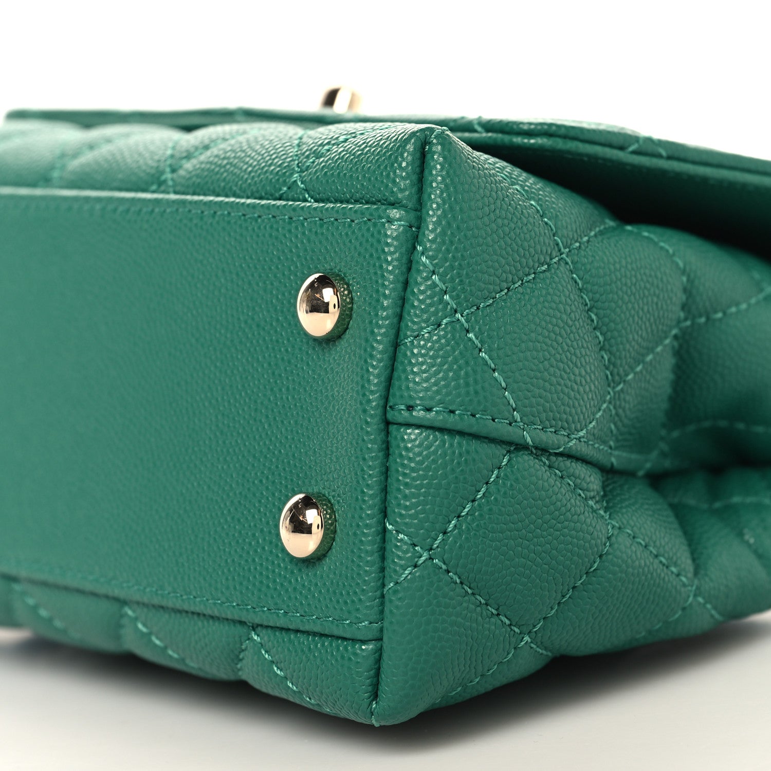 Chanel Caviar Quilted Extra Mini Coco Handle Flap Green