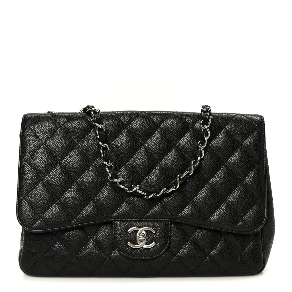 Chanel Caviar Quilted Jumbo Single Flap Black