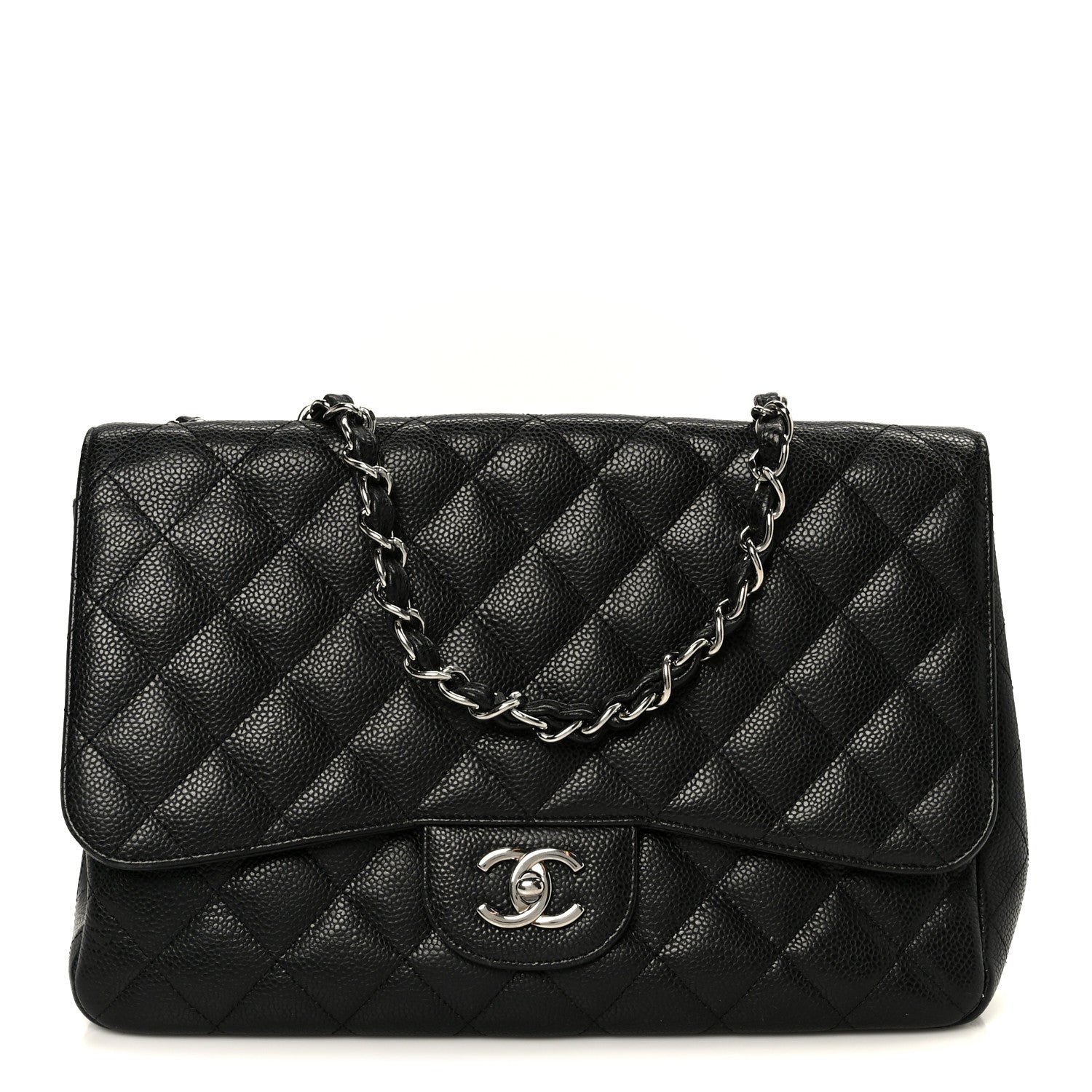 Chanel Caviar Quilted Jumbo Single Flap Black