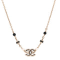 Glitter Enamel Crystal CC Beaded Choker Gold Black
