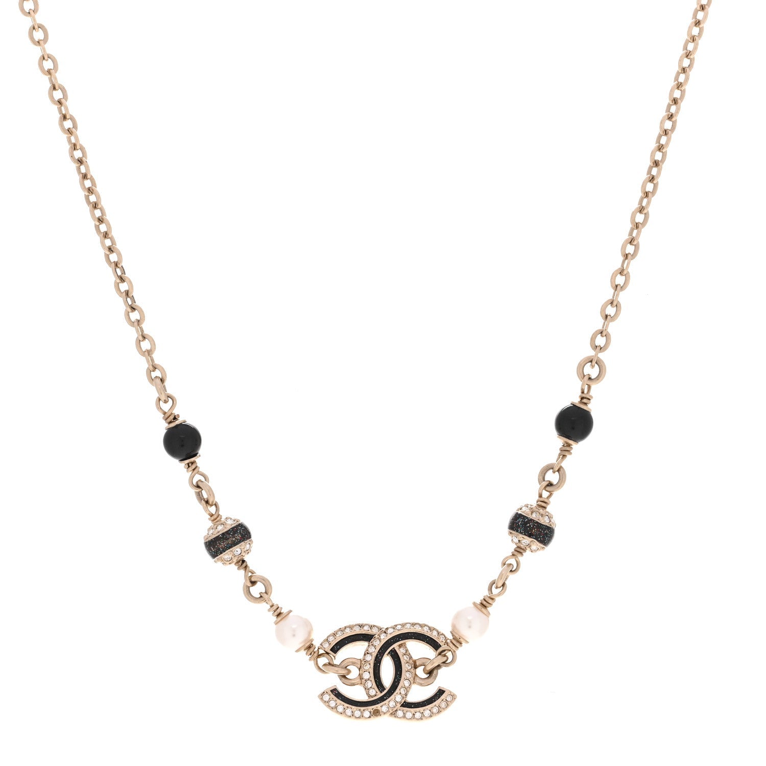 Glitter Enamel Crystal CC Beaded Choker Gold Black