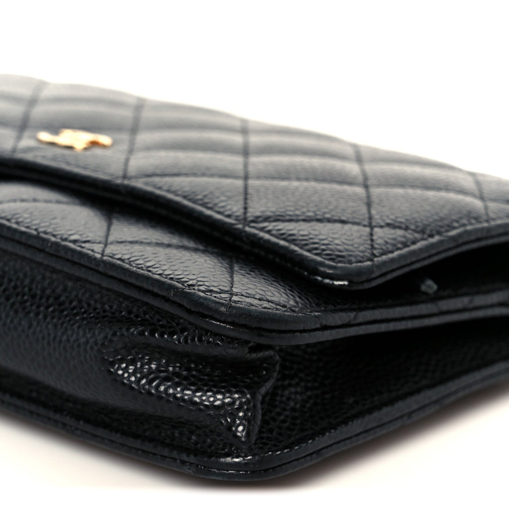 Chanel Caviar Quilted Wallet On Chain WOC Black
