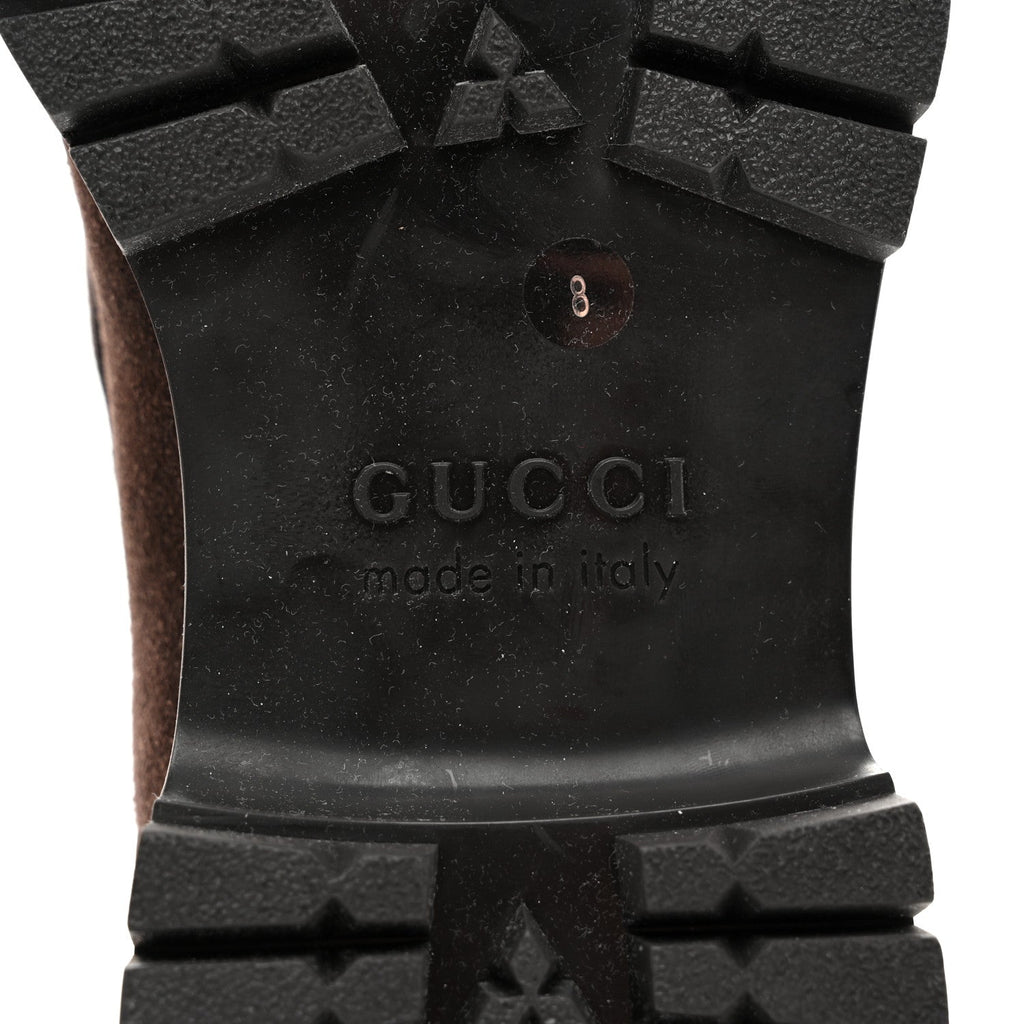 Gucci Suede Mens Horsebit Ankle Boots 8 Dark Brown