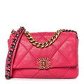 Chanel Lambskin Quilted Medium Chanel 19 Flap Dark Pink