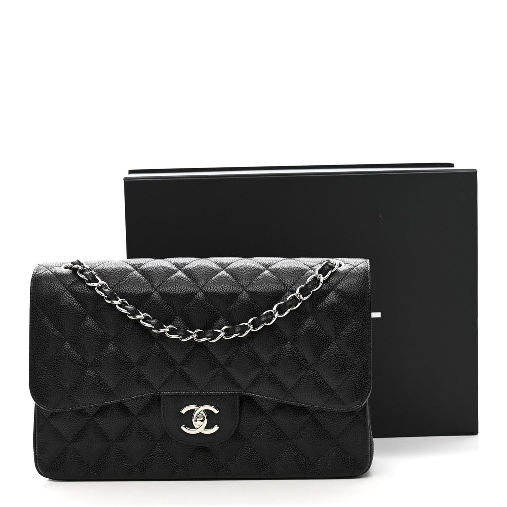 Chanel Caviar Quilted Jumbo Double Flap Black