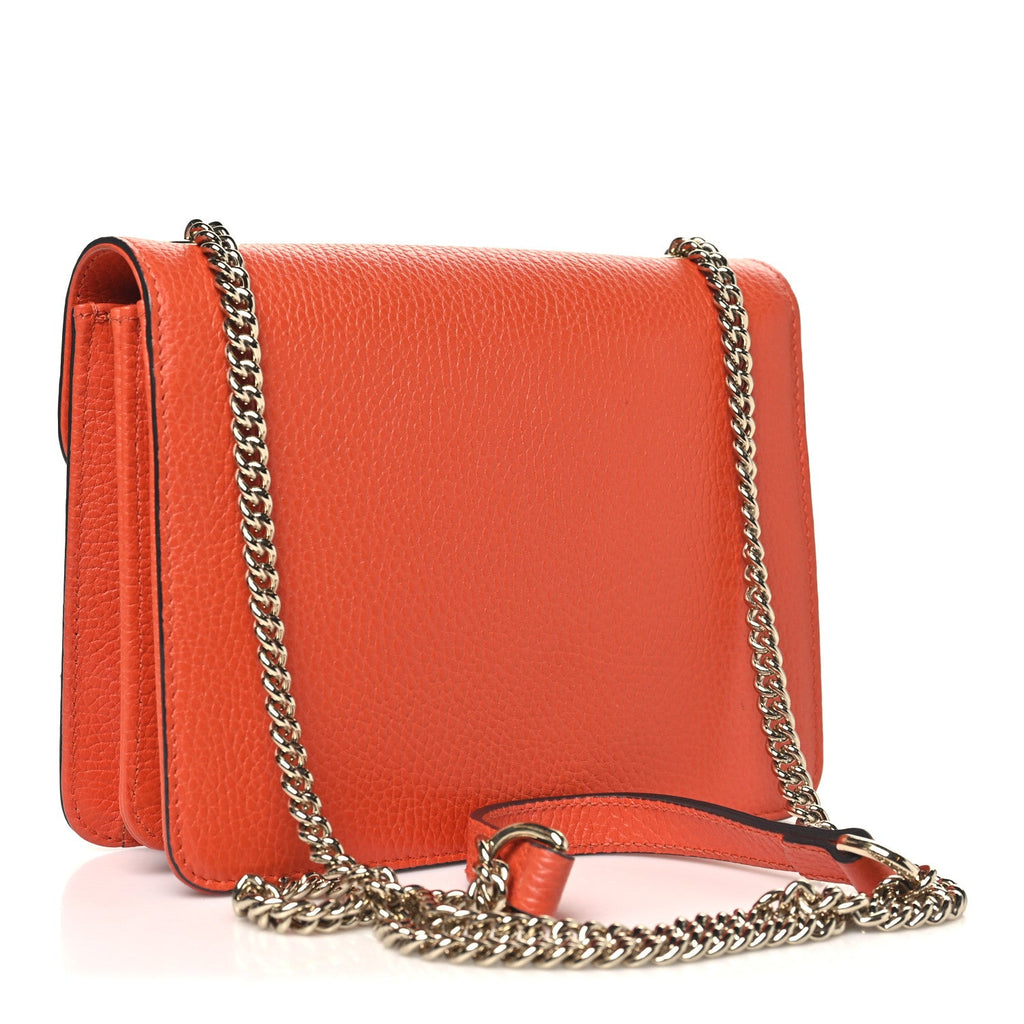 Gucci Dollar Calfskin Small Interlocking G Shoulder Bag Sun Orange