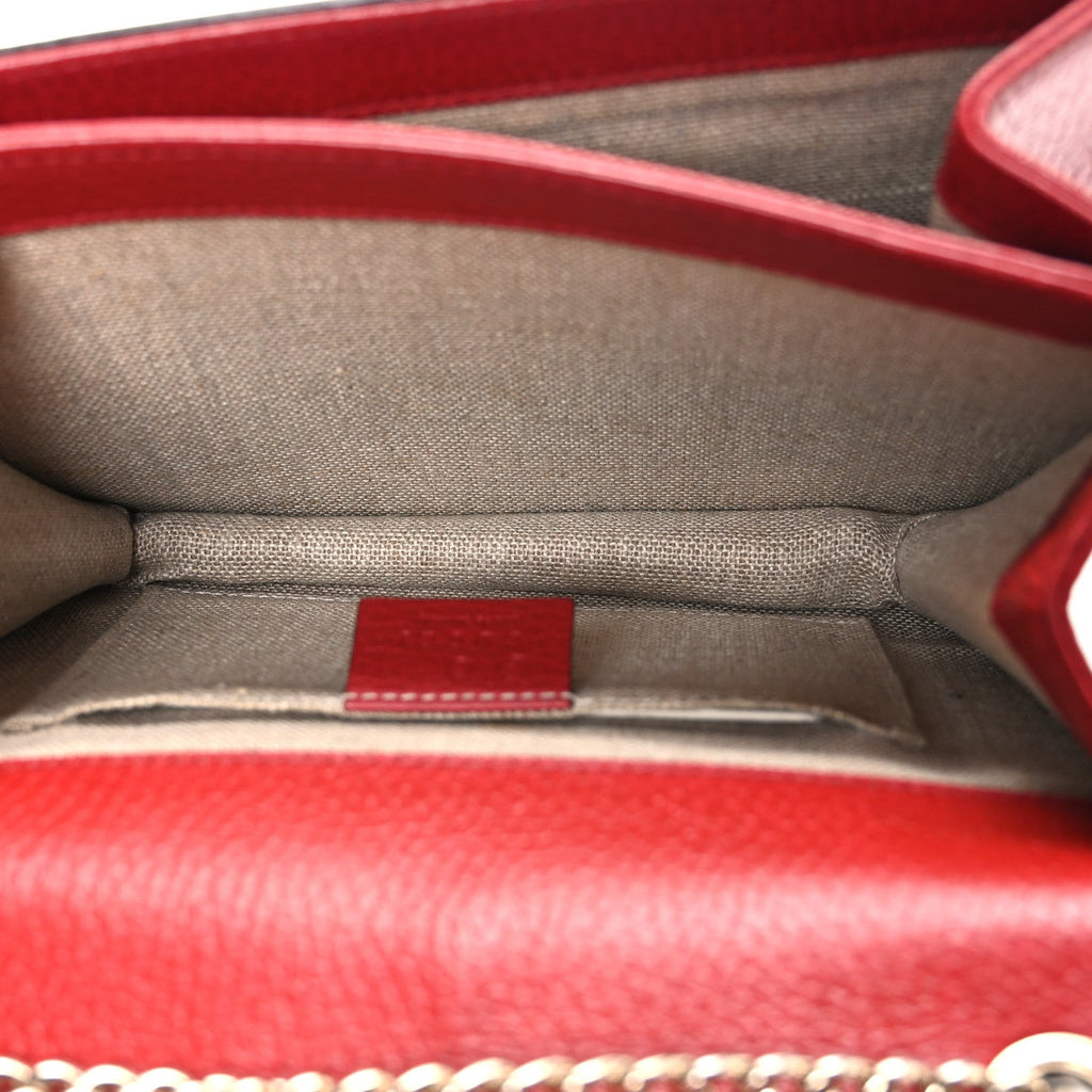 Gucci Dollar Calfskin Small Interlocking G Shoulder Bag Red