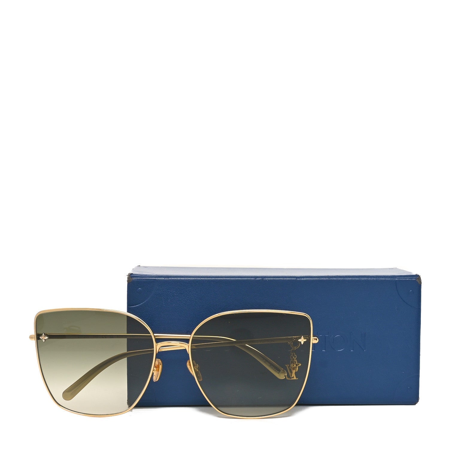Louis Vuitton Metal LV Charm Cat Eye Sunglasses Z1720U Gold