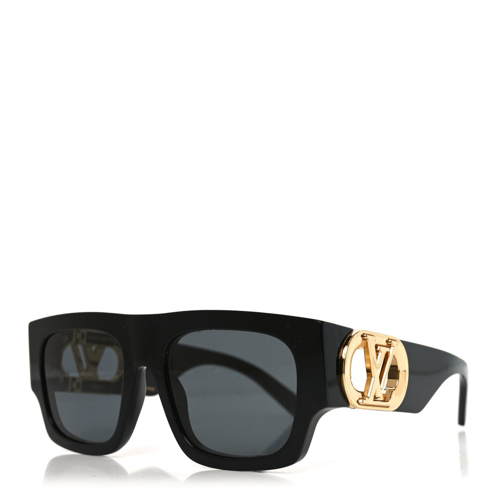 Louis Vuitton Acetate LV Link Square Sunglasses Z1478W Black