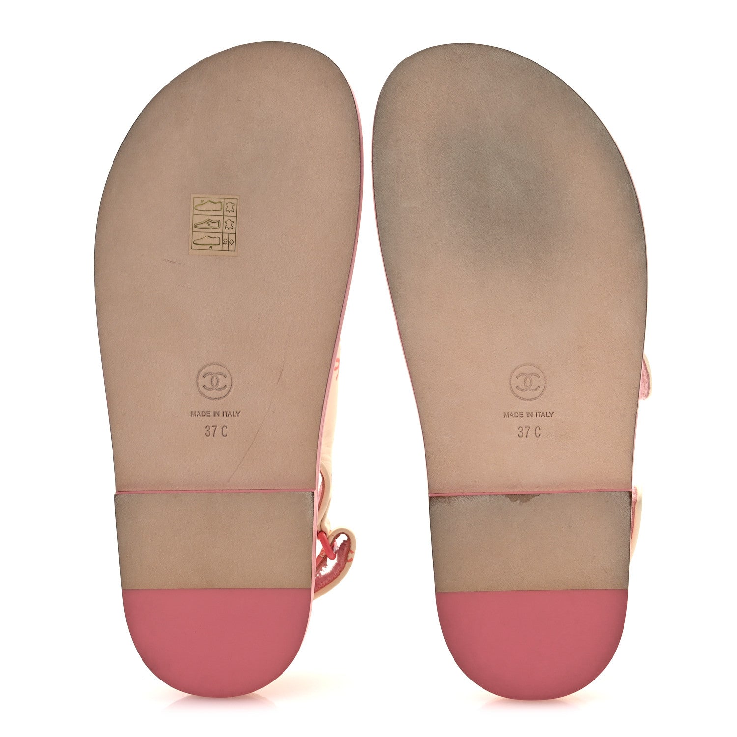 Lambskin Printed CC Velcro Dad Sandals 37 White Pink