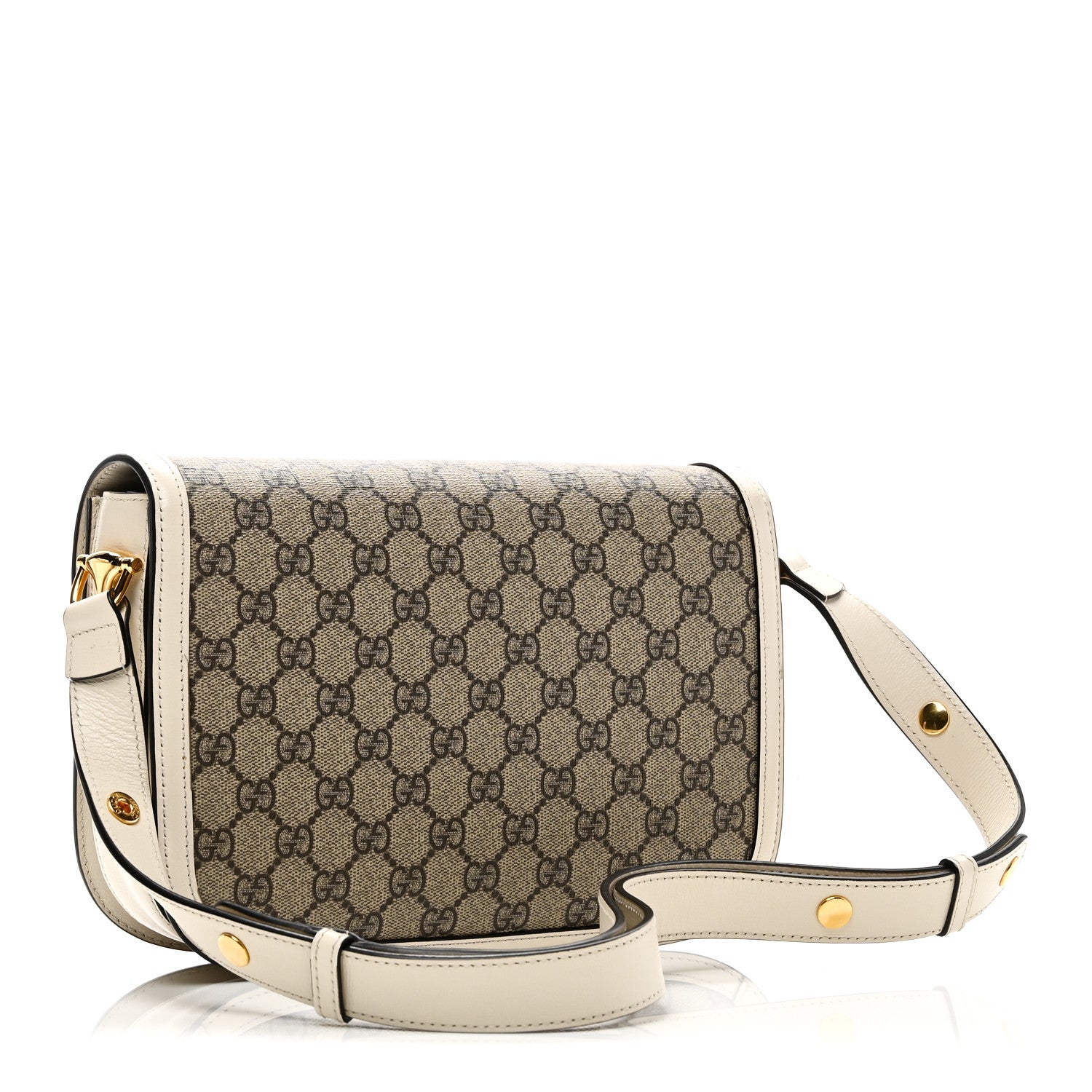 Gucci GG Supreme Monogram Horsebit 1955 Shoulder Bag Beige Mystic White