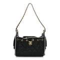 Chanel Braided Raffia Calfskin Quilted Mini Chanel 25 Handbag Black White
