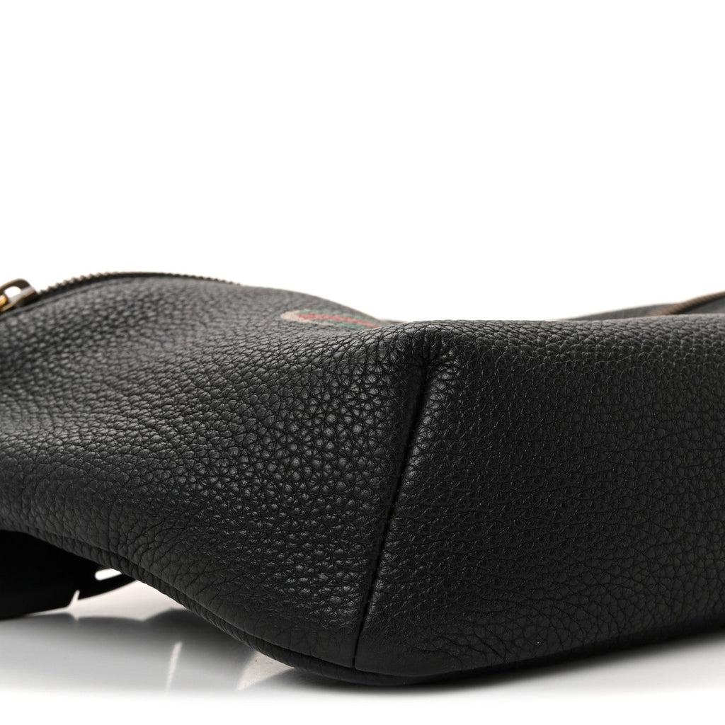 Gucci Grained Calfskin Logo Belt Bag Black