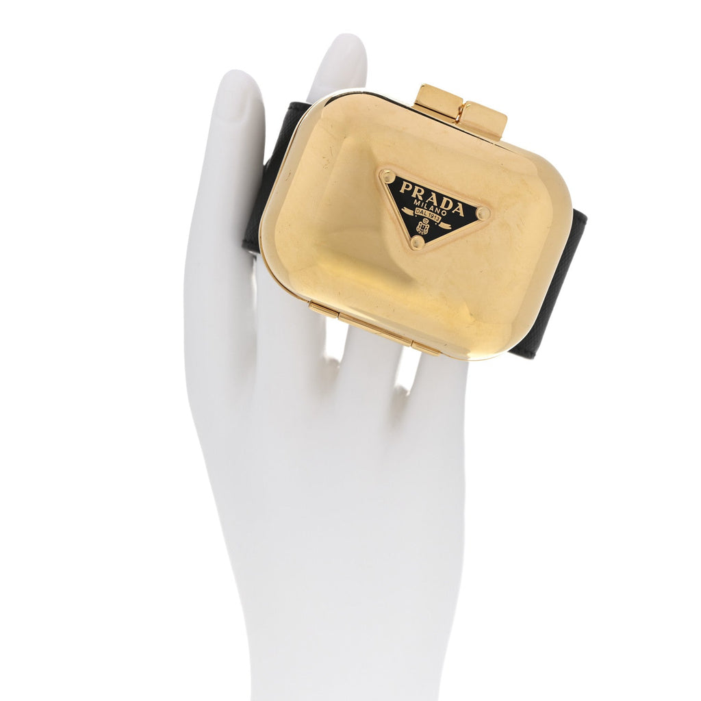 Prada Saffiano Metal Wrist Case M Gold