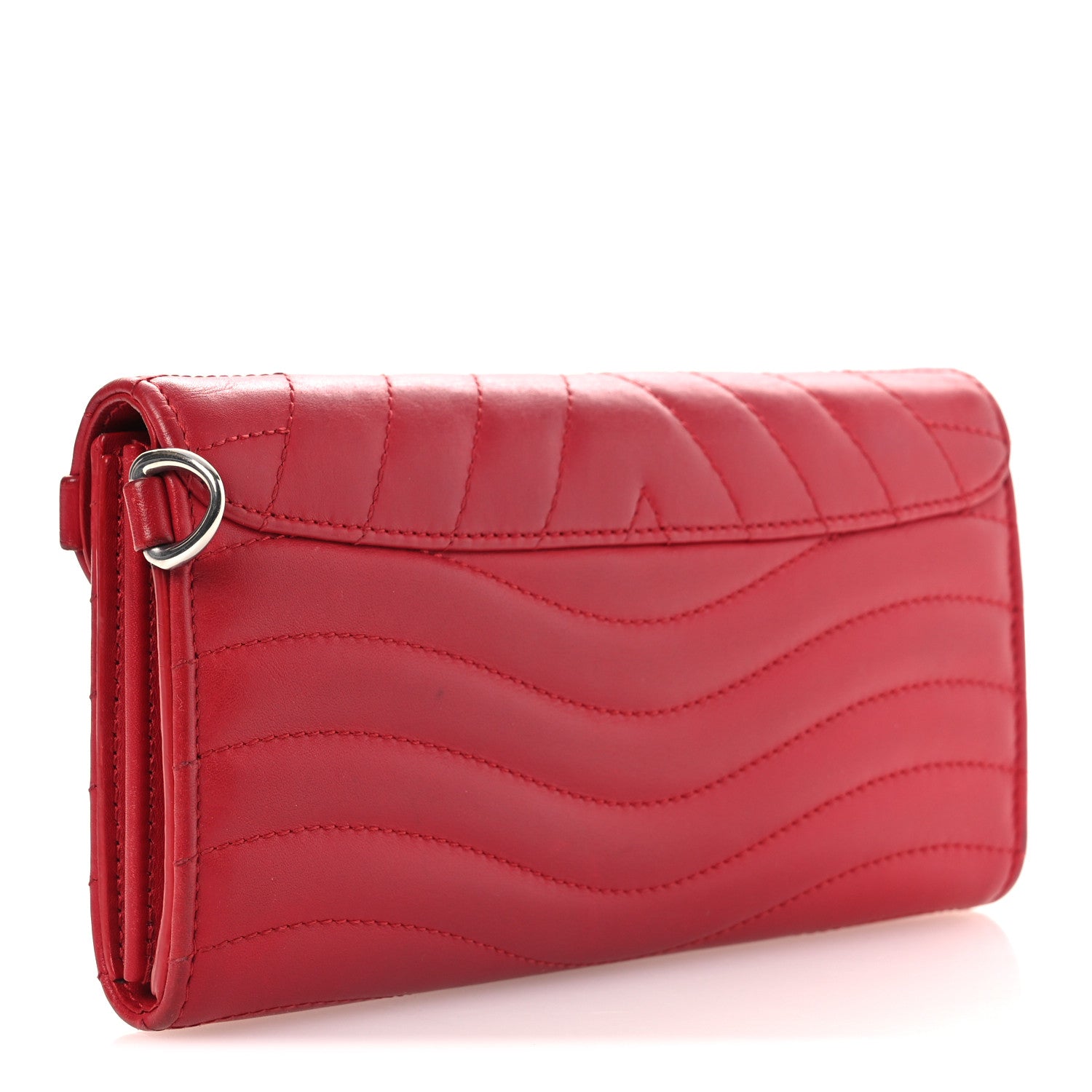 Louis Vuitton Calfskin New Wave Long Wallet Rouge