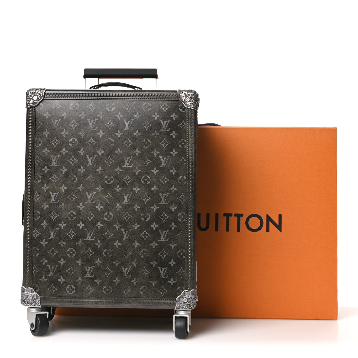Louis Vuitton Brushed Monogram Rolling Trunk Black