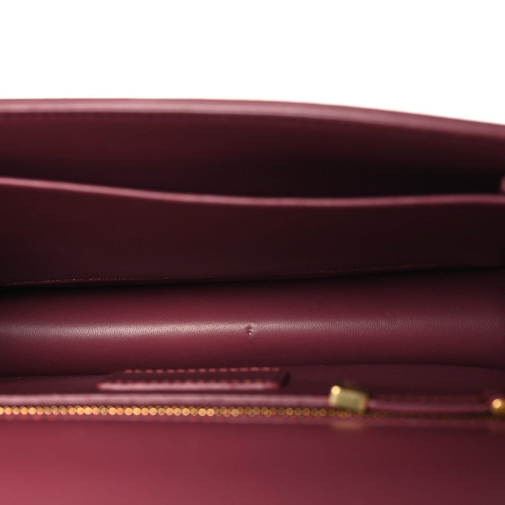 Christian Dior Smooth Calfskin 30 Montaigne Flap Bag Burgundy