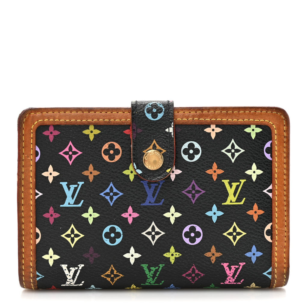 Louis Vuitton Monogram Multicolor French Purse Wallet Black