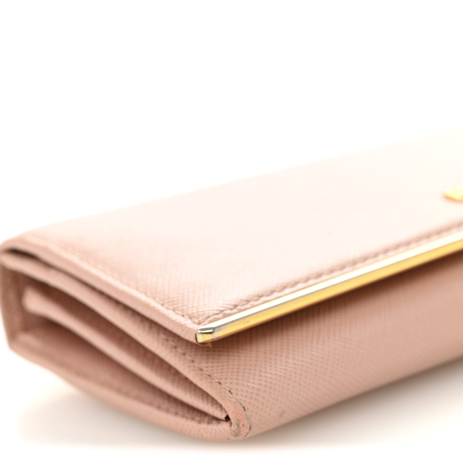 Prada Saffiano Metal Bar Continental Flap Wallet Orchidea