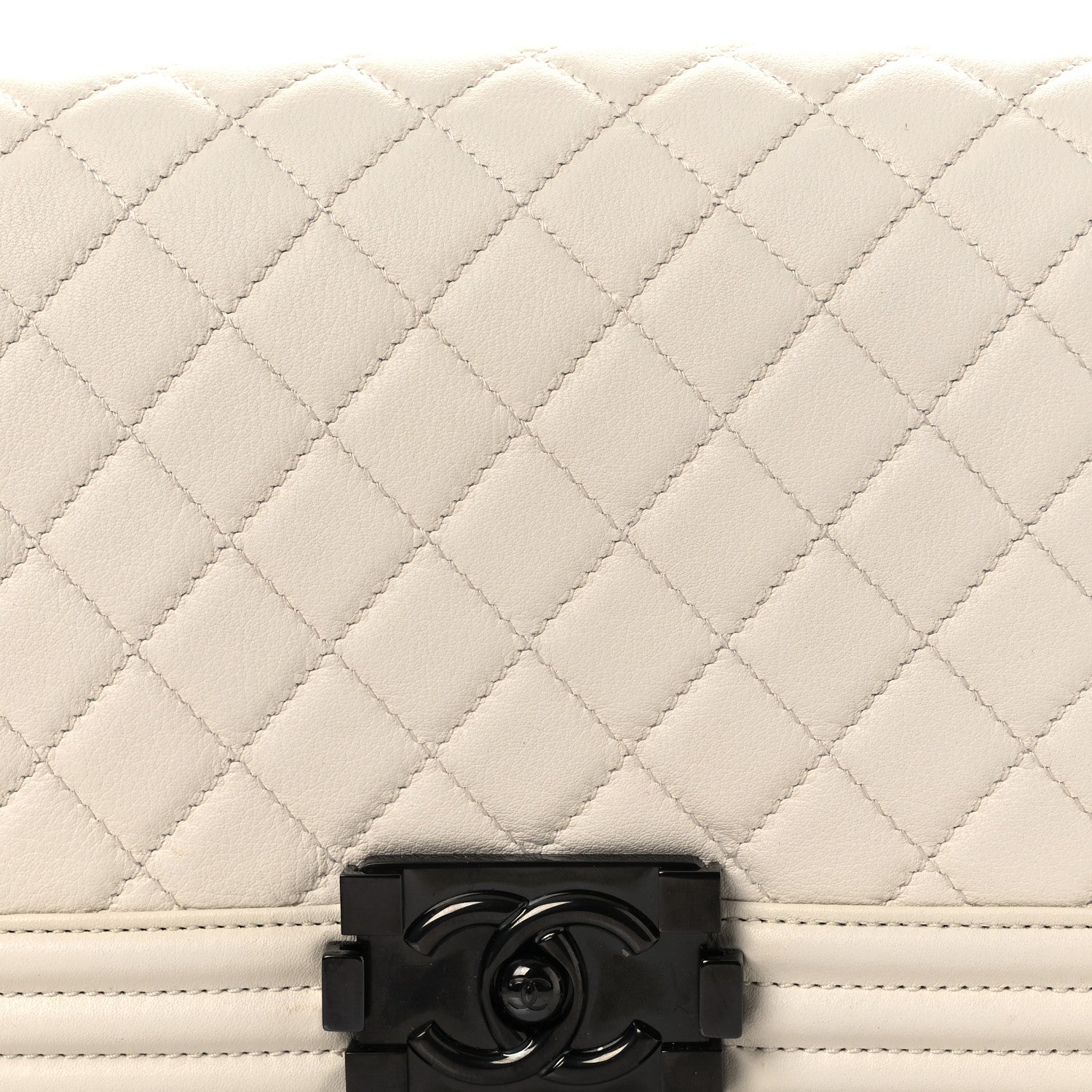 Chanel Calfskin Quilted Medium Boy Flap White