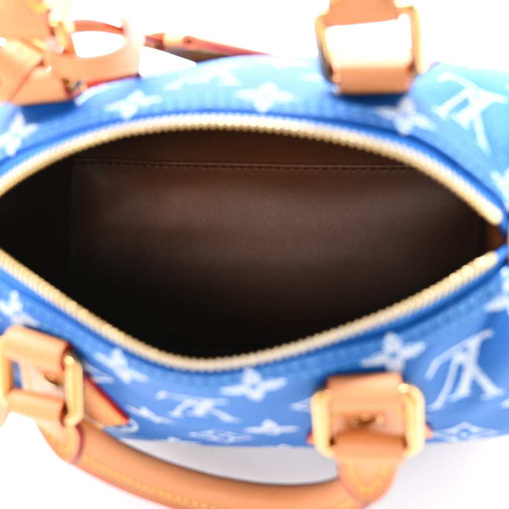 Louis Vuitton Calfskin Monogram Speedy P9 Bandouliere 20 Blue