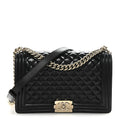 Chanel Iridescent Glazed Calfskin Quilted New Medium Boy Flap Black