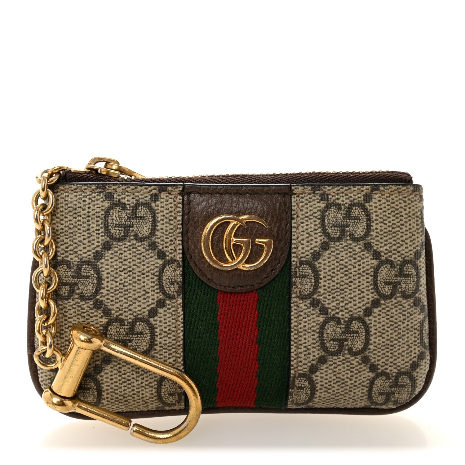 Gucci GG Supreme Monogram Web Ophidia Key Case Beige New Acero