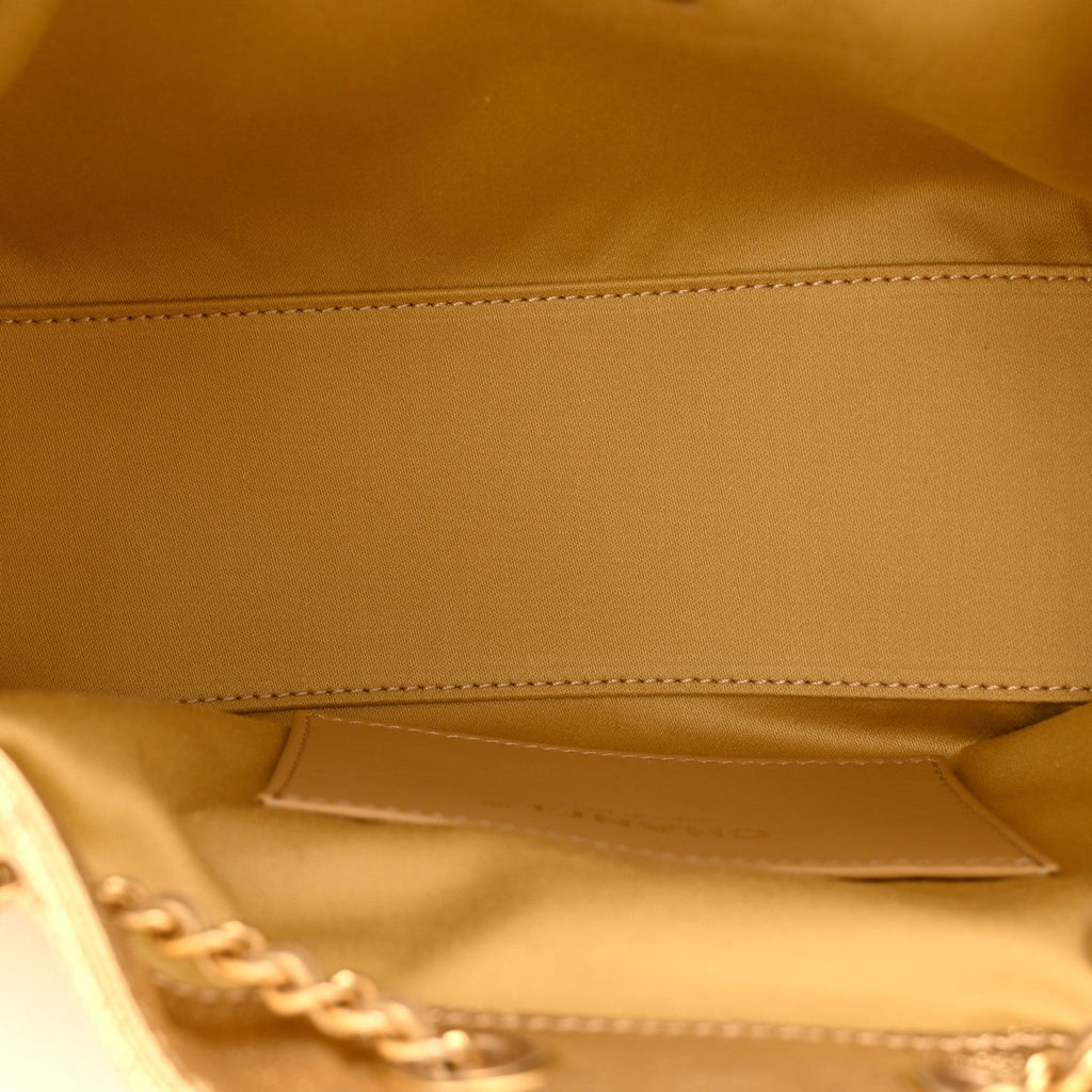 Chanel Metallic Caviar Quilted Mini Chanel 25 Handbag Gold