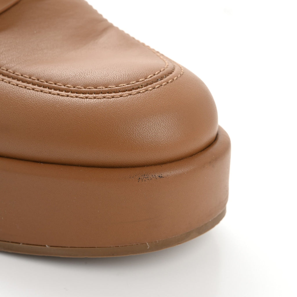 Calfskin CC Platform Loafers 38 Beige