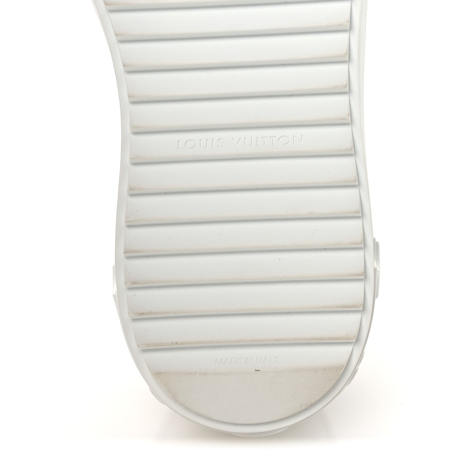 Louis Vuitton Lambskin Embossed Monogram Time Out Sneakers 39 White Brown