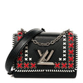 Louis Vuitton Epi Embroidered Twist Shoulder Bag MM  Black