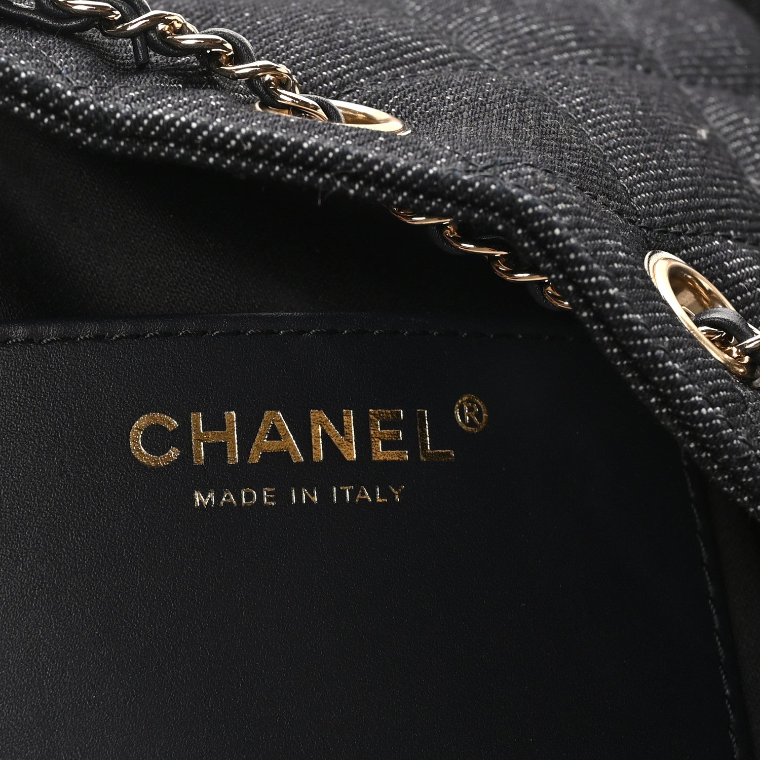 Chanel Denim Quilted Mini Chanel 25 Handbag Dark Blue
