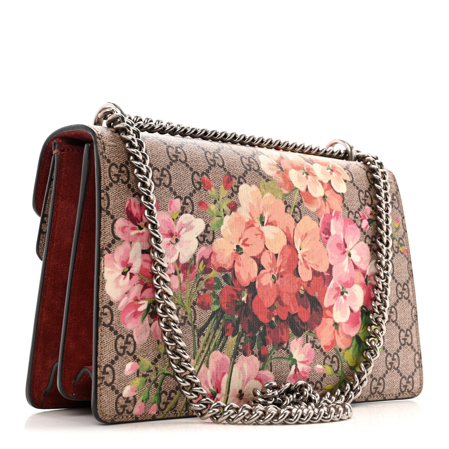 Gucci GG Supreme Monogram Blooms Small Dionysus Shoulder Bag Beige Multicolor Dry Rose