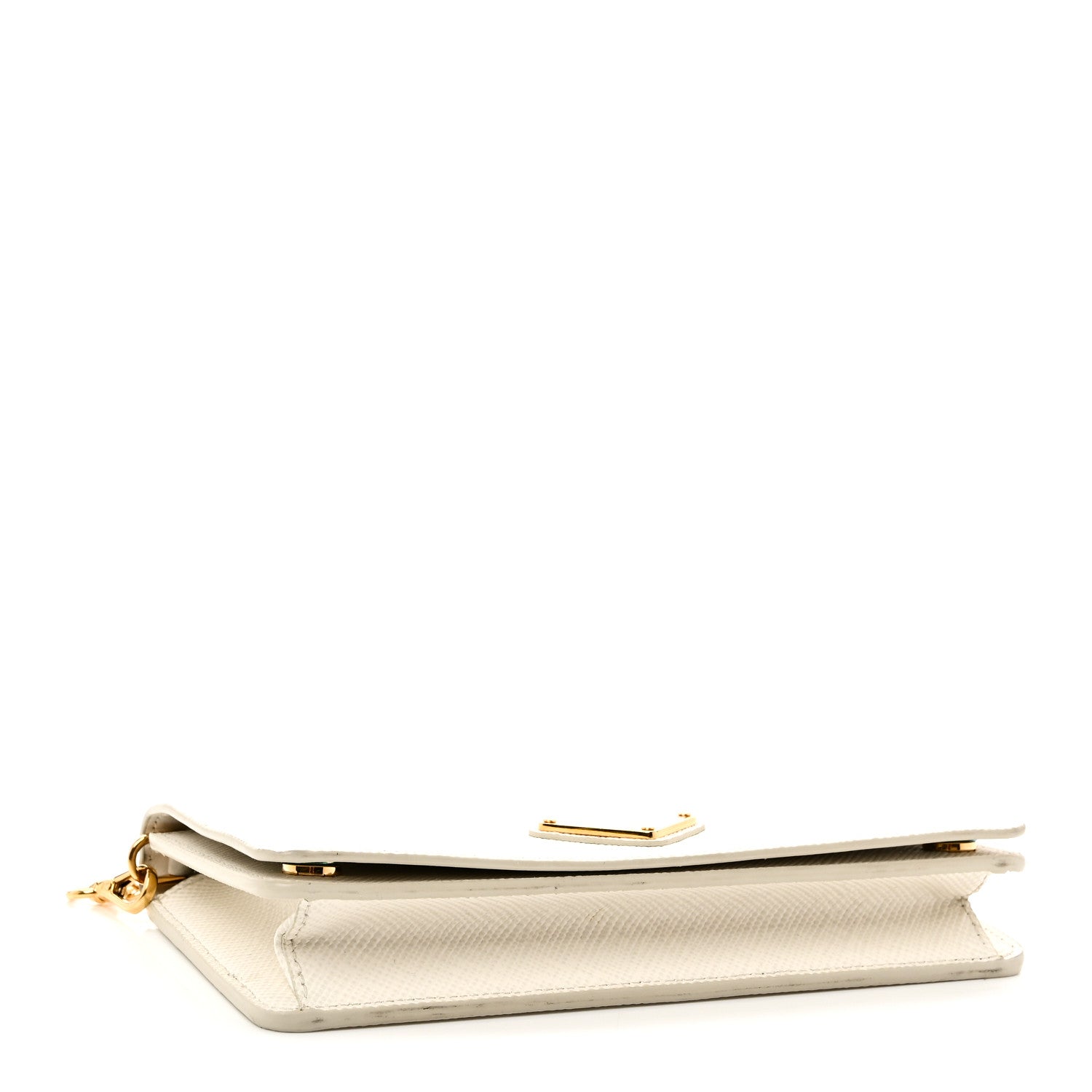 Prada Saffiano Cuir Triangle Logo Miniborse White